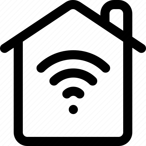 Dwelling, door, wifi, wireless, house, home, untach icon - Download on Iconfinder