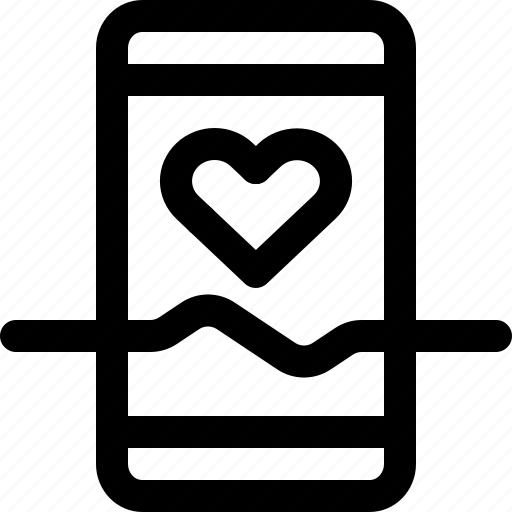 Hearthbeat, ticker, heart, check, medical, smartphone, untach icon - Download on Iconfinder