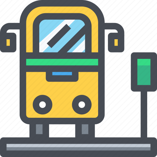 Bus, stop, traffic, transport, transportation icon - Download on Iconfinder