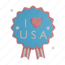 3d badge, usa, america, state, american, independence day, i love usa 
