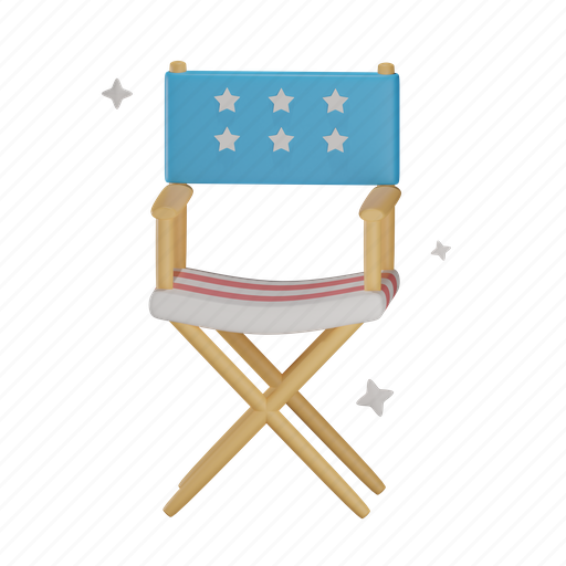 3d chair, usa, director's chair, america, american, independence day, states 3D illustration - Download on Iconfinder