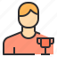 avatar, male, people, profile, trophy, user 
