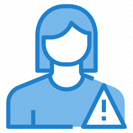 Allert, avatar, female, profile, user, warning icon - Download on Iconfinder