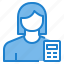 avatar, calculator, female, math, profile, user 