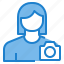 avatar, camera, female, profile, user 