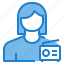 avatar, female, profile, radio, user 