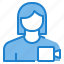 avatar, female, profile, recorder, user 