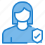 avatar, female, profile, safety, user 