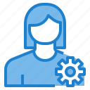 avatar, female, gear, profile, setting, user