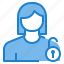 avatar, female, profile, unlock, user 