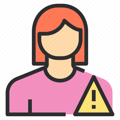 Allert, avatar, female, profile, user, warning icon - Download on Iconfinder