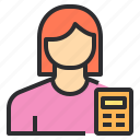 avatar, calculator, female, math, profile, user