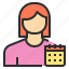 avatar, calendar, female, profile, user 