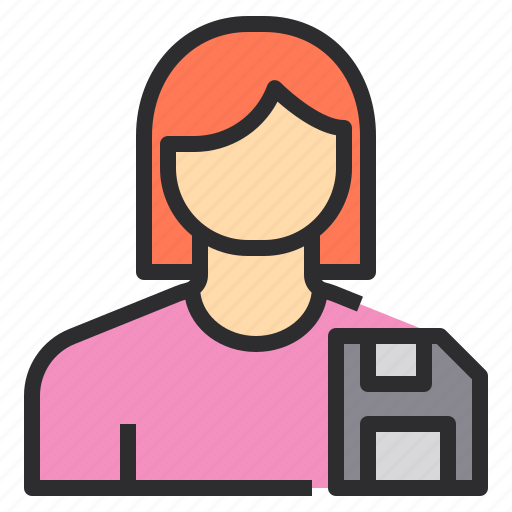 Avatar, data, disk, female, profile, user icon - Download on Iconfinder
