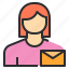 avatar, email, female, mail, profile, user 
