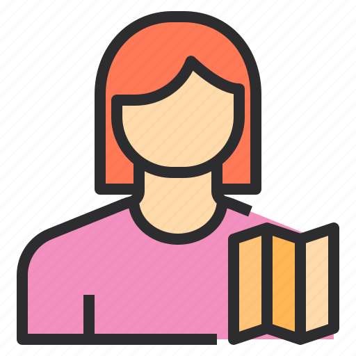 Avatar, female, map, profile, user icon - Download on Iconfinder