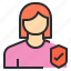 avatar, female, profile, safety, user 