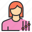 avatar, female, profile, setting, user 