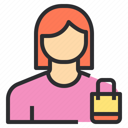 Avatar, bag, female, profile, shopping, user icon - Download on Iconfinder