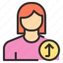 avatar, female, profile, up, user