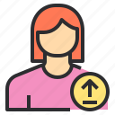 avatar, female, profile, upload, user