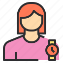 avatar, female, profile, user, watch