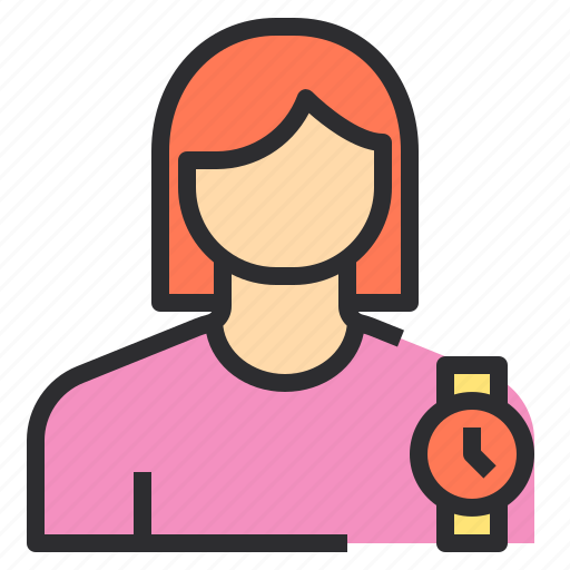 Avatar, female, profile, user, watch icon - Download on Iconfinder