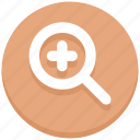 find, interface, magnifier, magnify glass, plus, search, user
