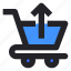 buy, cart, interface, shop, shopping, trolley, upload 