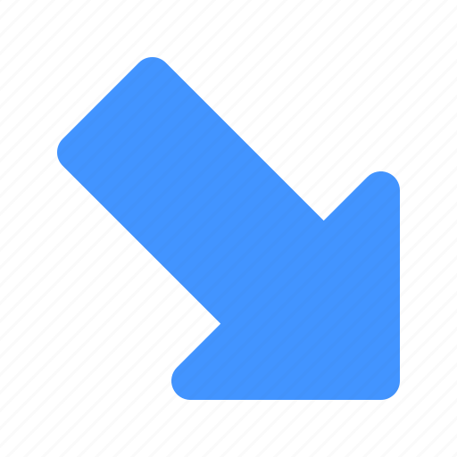 Arrow, bottom, chevron, diagonal, direction, interface, right icon - Download on Iconfinder