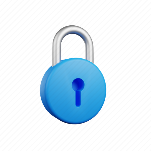 Padlock, locked, safe, unlock, privacy 3D illustration - Download on Iconfinder
