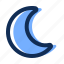 crescent, moon, half, phase, night 