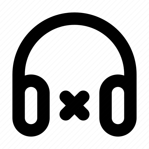 Mute, headset, audio, no, sound, headphone icon - Download on Iconfinder