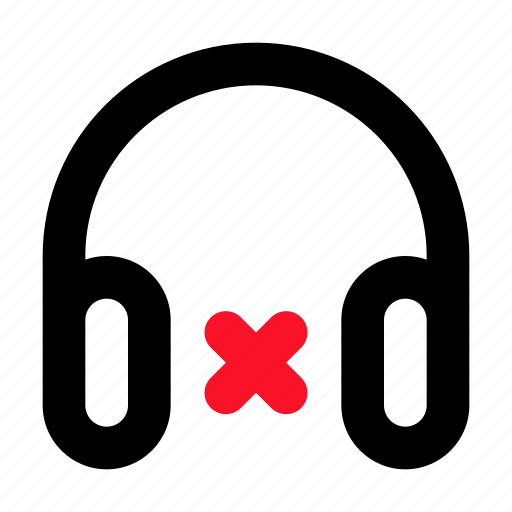 Mute, headset, audio, no, sound, headphone icon - Download on Iconfinder