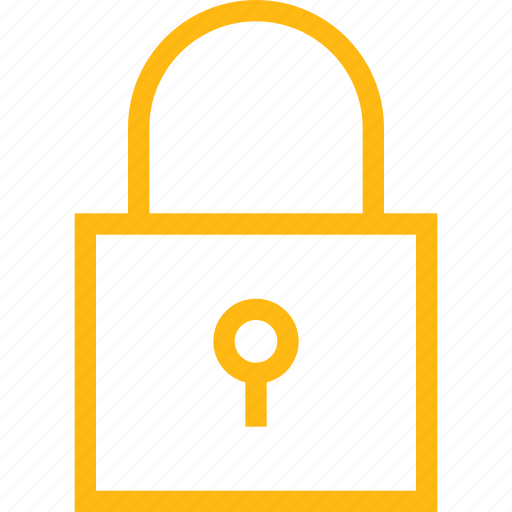 Lock, yellow, blocked, closed, key, locked, private icon - Download on Iconfinder
