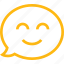 chat, conversation, dialogue, emoji, face, good, people, smile, yellow 