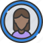 avatar, female, interface, ui, user 