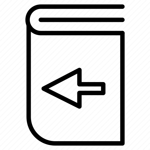 Arrow, book, booklet, direction, folder, left, title icon - Download on Iconfinder