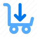 cart, down, shopping, trolley