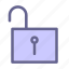 interface, unlock, unlocking, web icon 