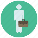 account, avatar, business, suitcase, user