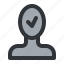 account, avatar, check, profile, user, verified 