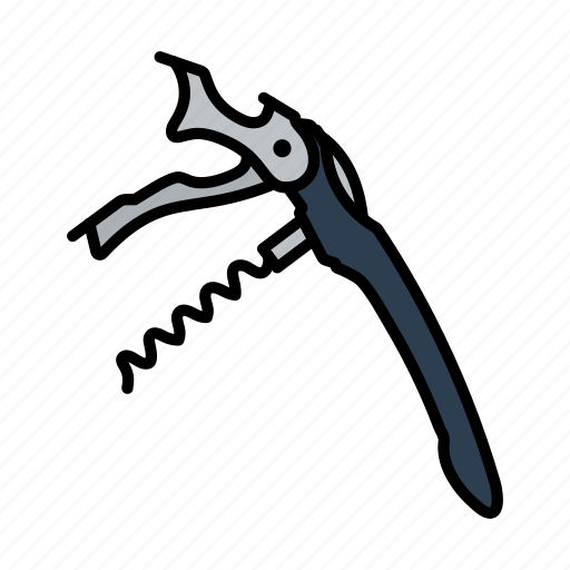 Cork, bar, utensil, restaurant, tool, corkscrew, lineart icon - Download on Iconfinder