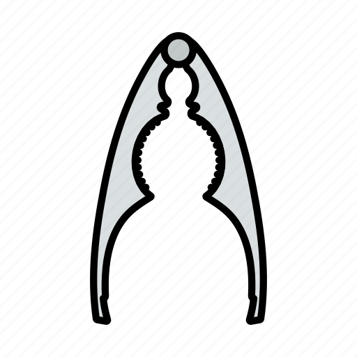 White, pliers, metal, nut, nutcracker, cracker, lineart icon - Download on Iconfinder