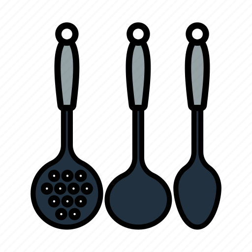 Utensil, kitchenware, spoon, kitchen, tool, lineart, ladle icon - Download on Iconfinder