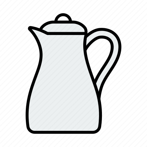 Drink, liquid, jug, glass, white, milk, lineart icon - Download on Iconfinder