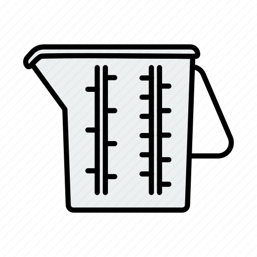 Cup, cooking, glass, container, measurement, kitchen, lineart icon - Download on Iconfinder