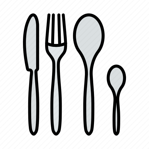 Silverware, spoon, table, fork, knife, lineart, dishware icon - Download on Iconfinder
