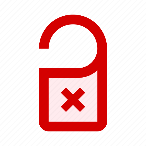Cross, delete, door, hotel, label, room, warning icon - Download on Iconfinder