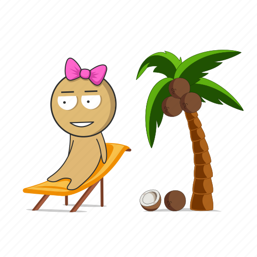 Vacation, palm trees, coconuts, freedom, cocktail, sun lounger icon - Download on Iconfinder